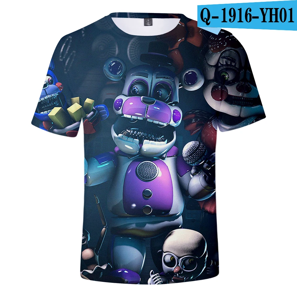Серый Frdun Tommee Five Nights at Freddy 3D футболка Мужская/Женская летняя футболка забавные крутые футболки мужские/женские модные сексуальные футболки 4XL - Цвет: Серый
