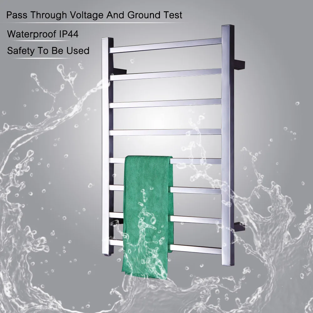 

New Design Electric Heated Towel Rack Square bars Towel drying Heater Popular Type Heated Towel Rails Bathroom Towels TW-SQ8