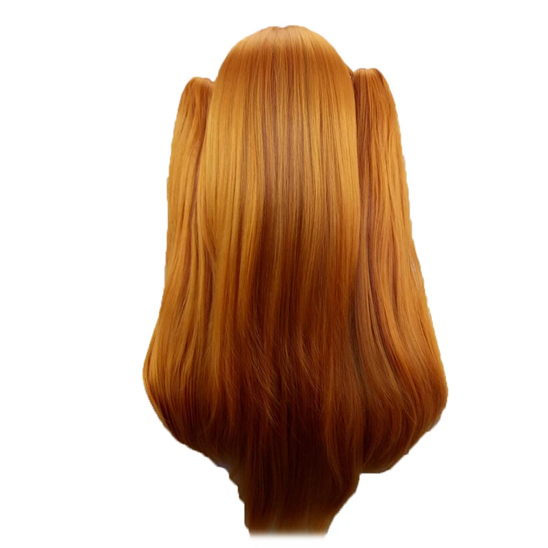 HAIRJOY синтетические волосы женские 70 см длинные прямые плетеные оранжевые светлые вечерние парики+ 2 зажима конский хвост косплей парик