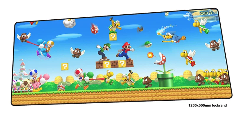 Игровой коврик для мыши в стиле Марио 1200x500 мм с узором HD игровой модный