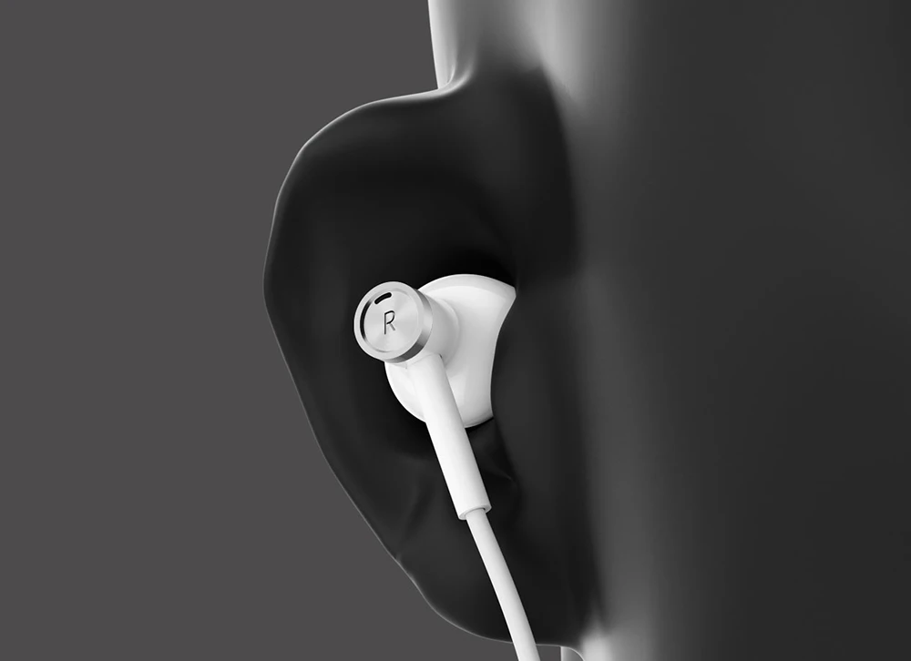Xiaomi Гибридный DC наушник динамический пьезокерамический двойной драйвер MEM Mic упорство провод контроль половина-в-ухо l-образный штекер