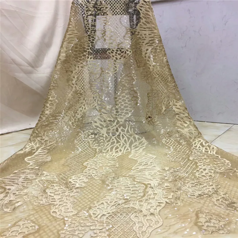 

New Silver/White Lace Fabrics 2019 Sequins Nigerian Tulle French Lace Fabrics For Women Dresses African Net Mesh Laces xz65-2339