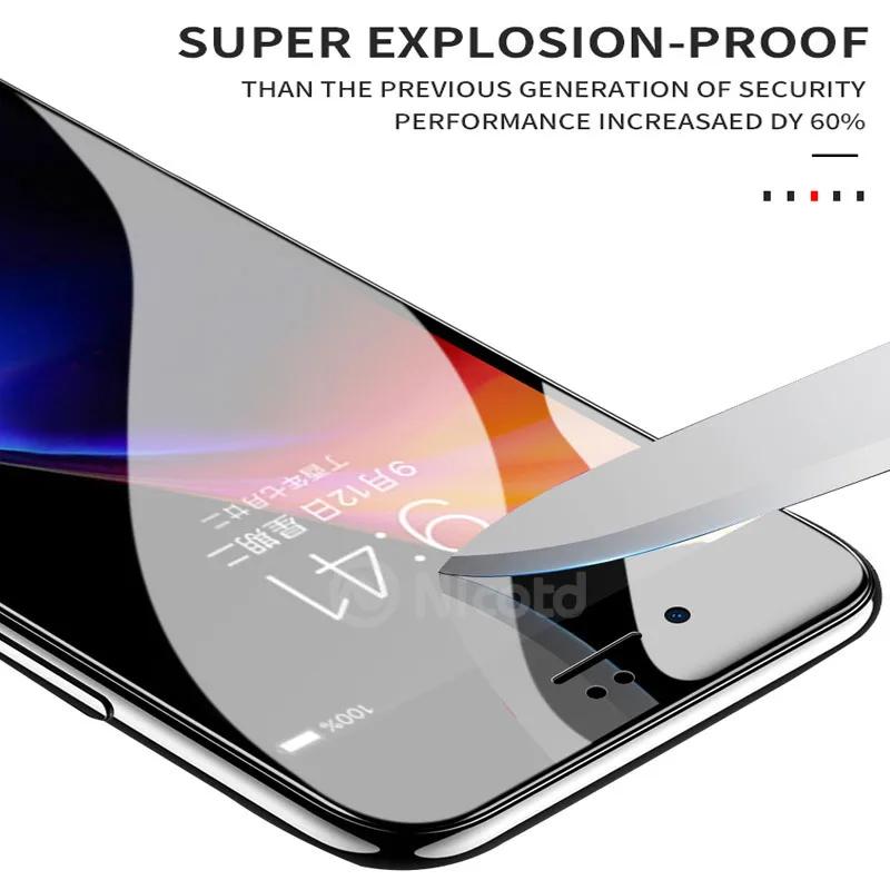 Закаленное стекло 6D с изогнутыми краями для iPhone 7 8 Plus XS MAX X 7Plus 9H защита экрана