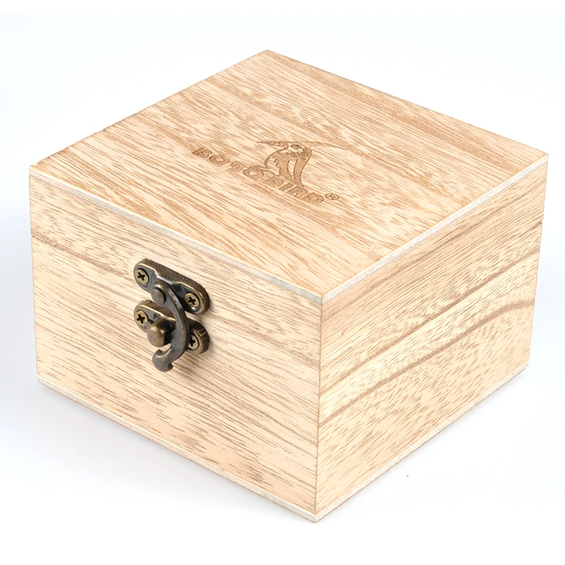 BOBO BIRD-caja de madera cuadrada y redonda de bambú para reloj, caja de regalo de joyería, logotipo personalizado de saat kutusu