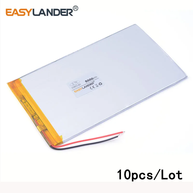 10 шт./лот 3 7 v 5000mah 3580140 литий ионный полимерный аккумулятор pipo планшетный ПК