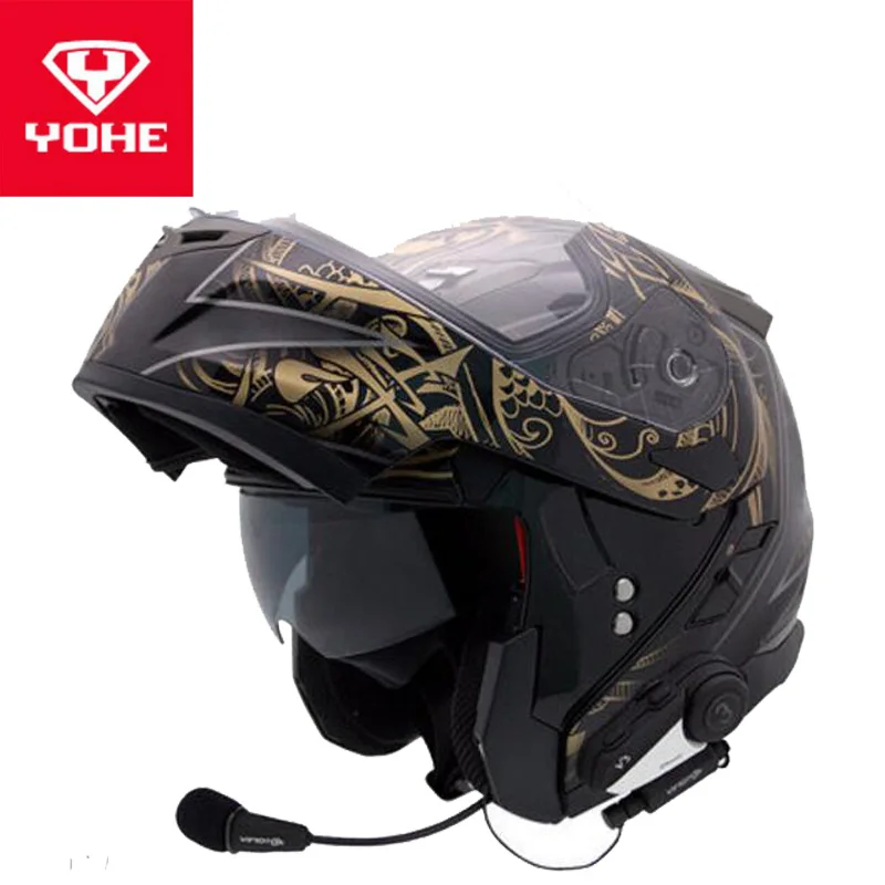 Шлемы для мотоцикла YOHE YH953 на осень и зиму шлемы с открытым лицом Bluetooth V3