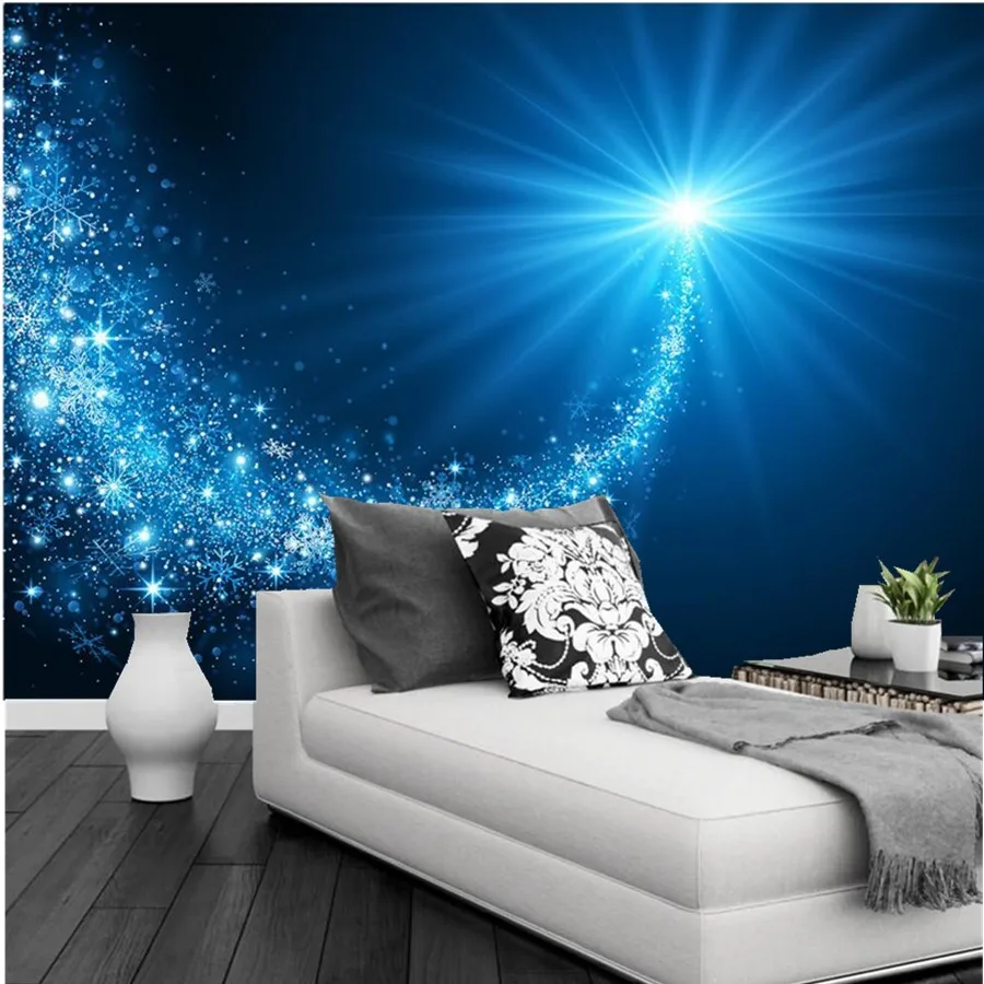 Custom Snowflake sky zenith mural hotel restaurant ktv bar wallpaper living room sofa TV wall bedroom modern 3d | Обустройство дома