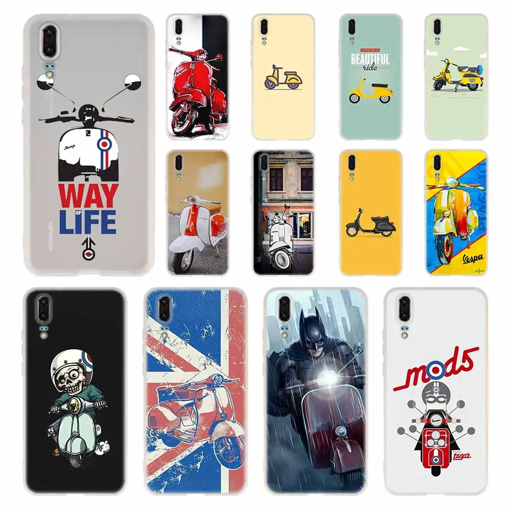 NAYIDA Vespa чехол для скутера силиконовый мягкий TPU Huawei P30 P40 P20 Pro P10 P9 Lite P Smart Z