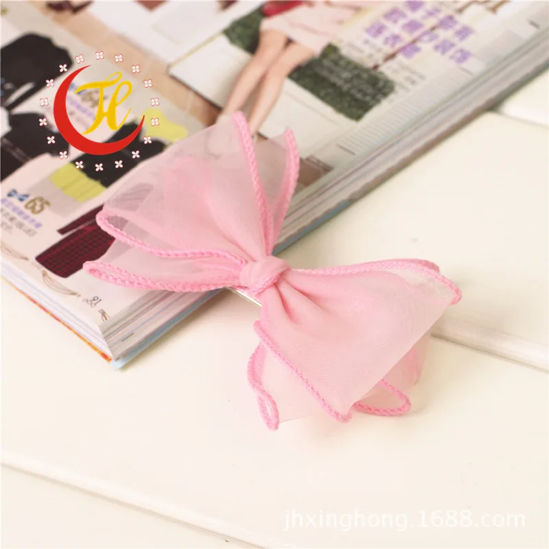 Детские заколки для волос с бантом из шифона и тюля украшения девочек аксессуары