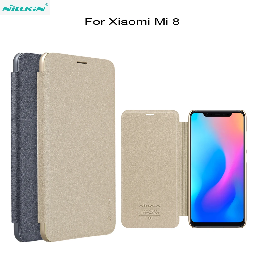 Для Xiaomi MI 8 Mi 9 чехол NILLKIN Блестящий флип-чехол из искусственной кожи Твердый для