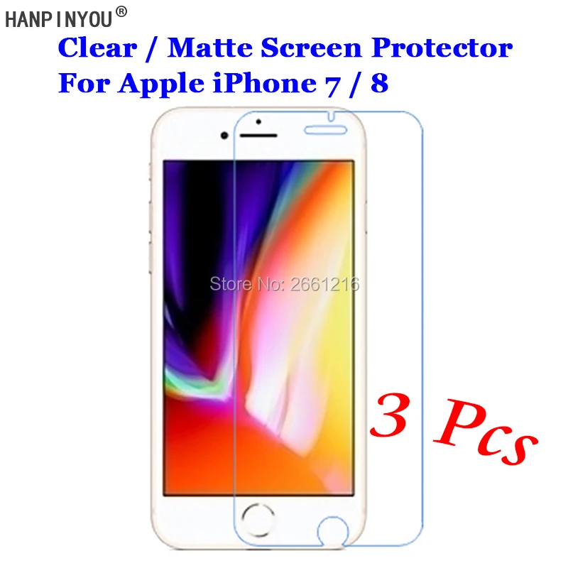 3 шт./лот для Apple iPhone 7 / 8 4 дюйма HD прозрачная/Антибликовая матовая Передняя