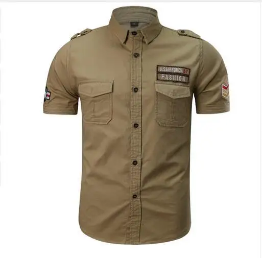 5 77City Killer Summer Men Shirt Cotton Military Tactical Shirts Men Casual Short Sleeve Social Chemise Homme Camisa Masculina - Цвет: 5