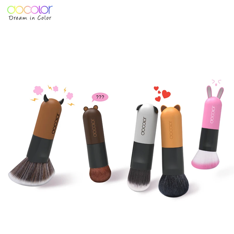 Docolor кисти для макияжа 5 шт. мультфильм лицо Kabuki Набор Милые лучший подарок Макияж