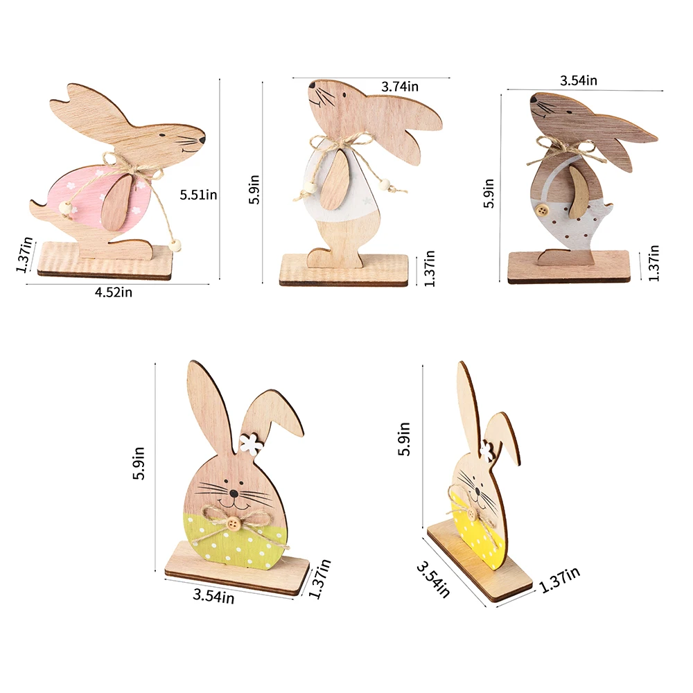 Деревянные украшения в виде кролика LASPERAL пасхальные новые подарки для рукоделия