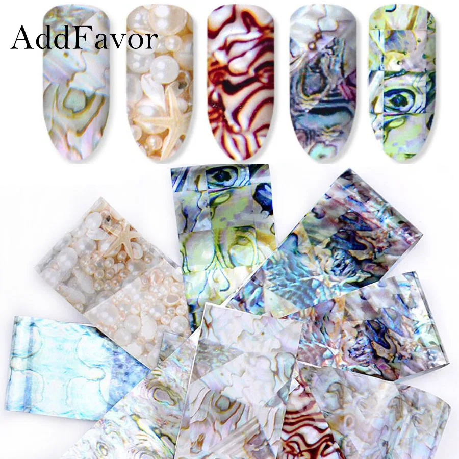 Наклейка для ногтей Addfavor фольгированная бумага цветная Звездная переводная