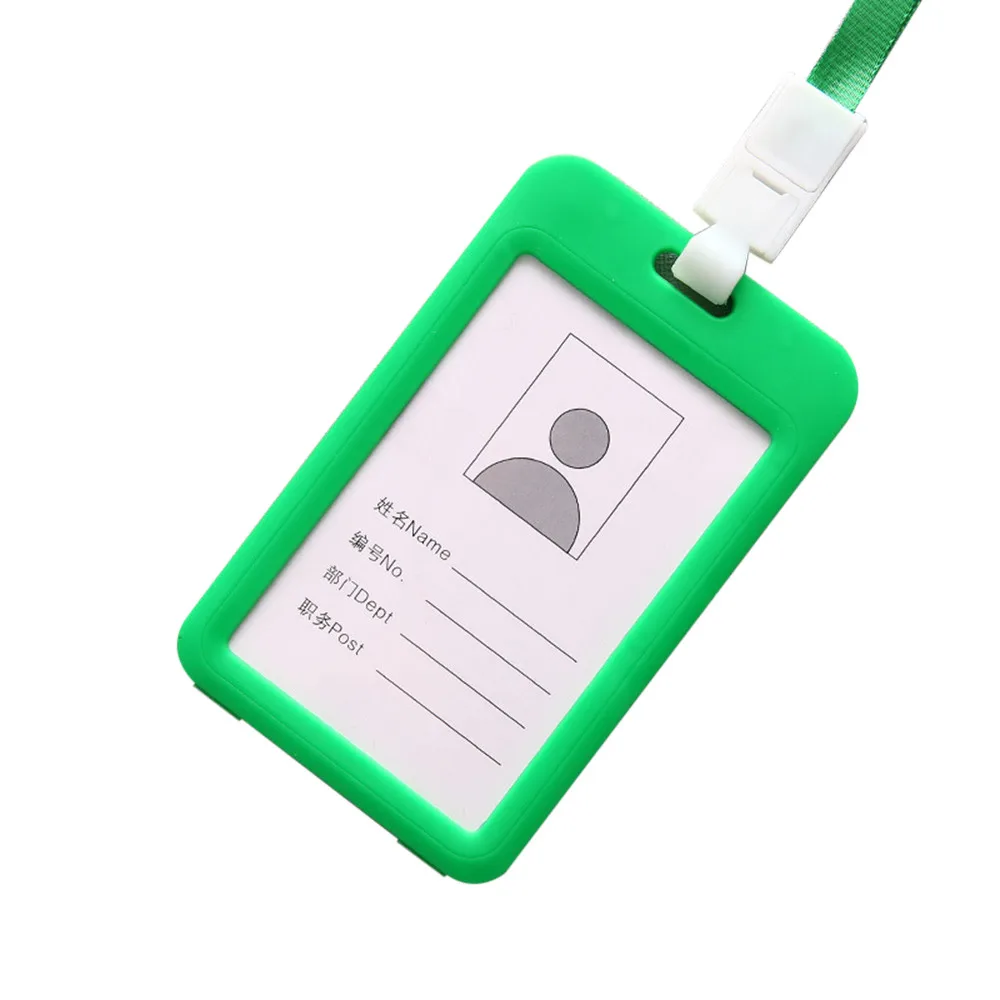 Портативный работник пластиковые ID карты держатель имя бирка нашейные Ремешки ремень - Цвет: Green