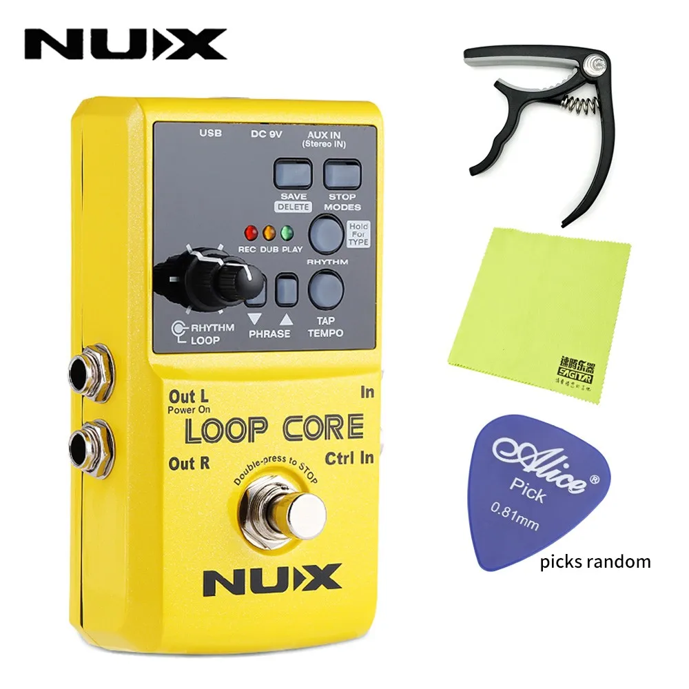 Free black capo NUX петля ядро электрогитары педаль Effect Looper 6 часов записи прочная педаль эффектов Компактный мощный аксессуары для гитары - Цвет: Free black capo