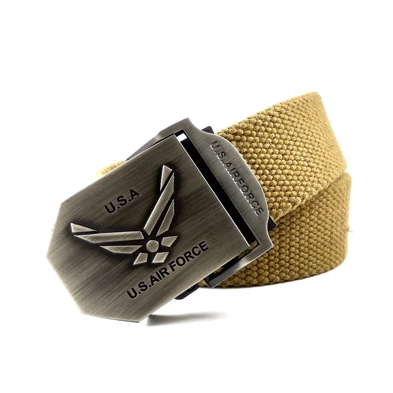 Retail wholesale Thicken Canvas belt With USA Air Force LOGO Buckle metal Fashion Cinto Masculino Lona | Аксессуары для одежды