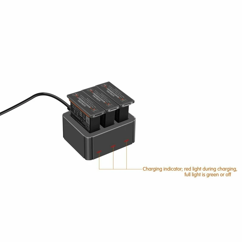3 порта батареи быстрое зарядное устройство type-C Usb зарядная коробка для Dji Osmo экшн-камеры