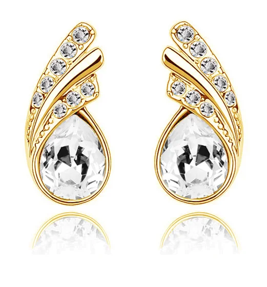 Австрийские кристаллы листья перо модные ювелирные изделия подарки модная акция