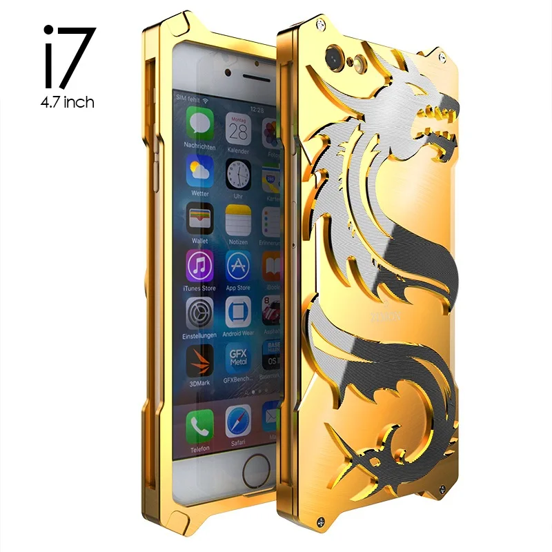 Zimon 3D Дракон противоударный металлический чехол для iPhone 7 8 Открытый Чехол Алюминий Металл Телефон Броня задняя крышка для iPhone 6 6s