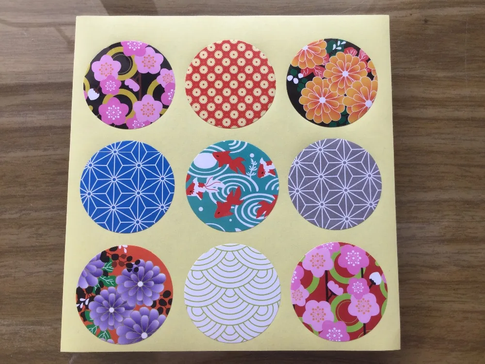 600 sets/lot diameter 39mm Japanese style Self-adhesive sealing sticker, Item No.TK23