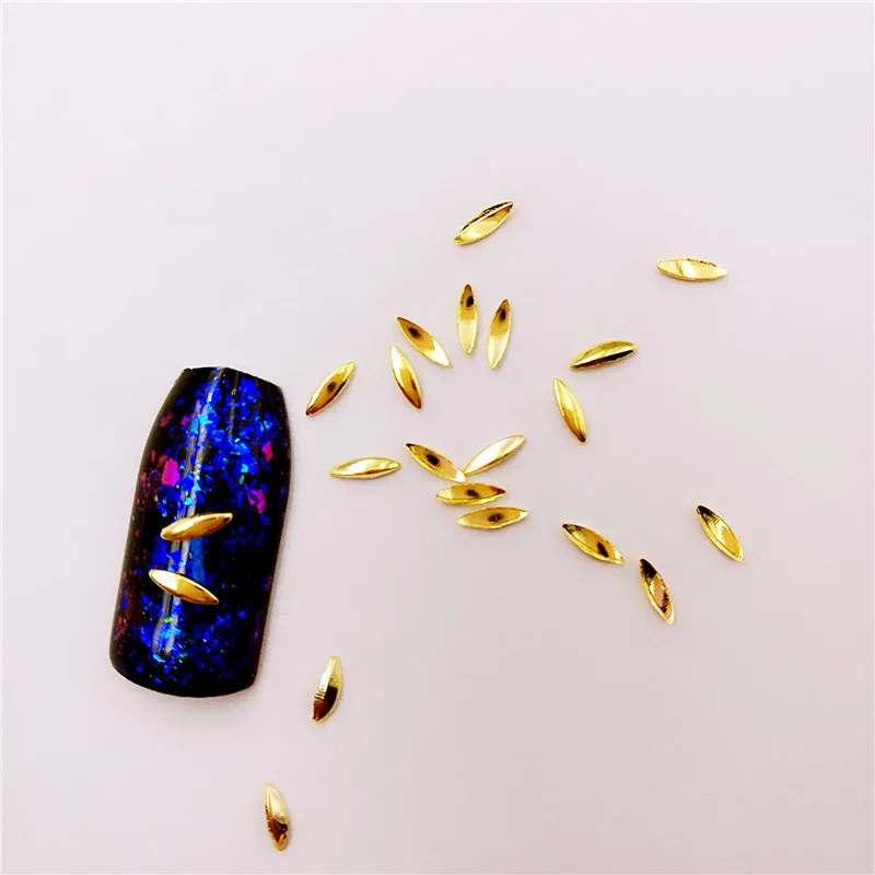 

100 PCS/bag Gold/Sliver Copper Alloy 3D Nail Art Sparkling Charm Decoration Fingertips Decoration Jewelry Nails Salon Supplies