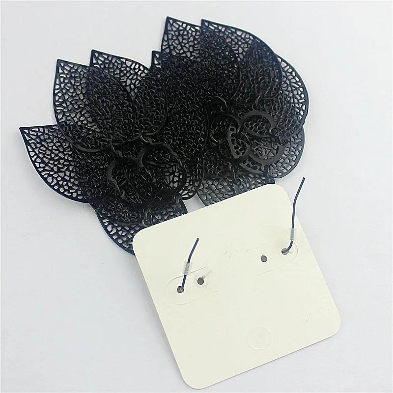 The new hot popular female ornaments girls birthday party beautiful black tassel leaves ear hook earrings free shipping | Украшения и