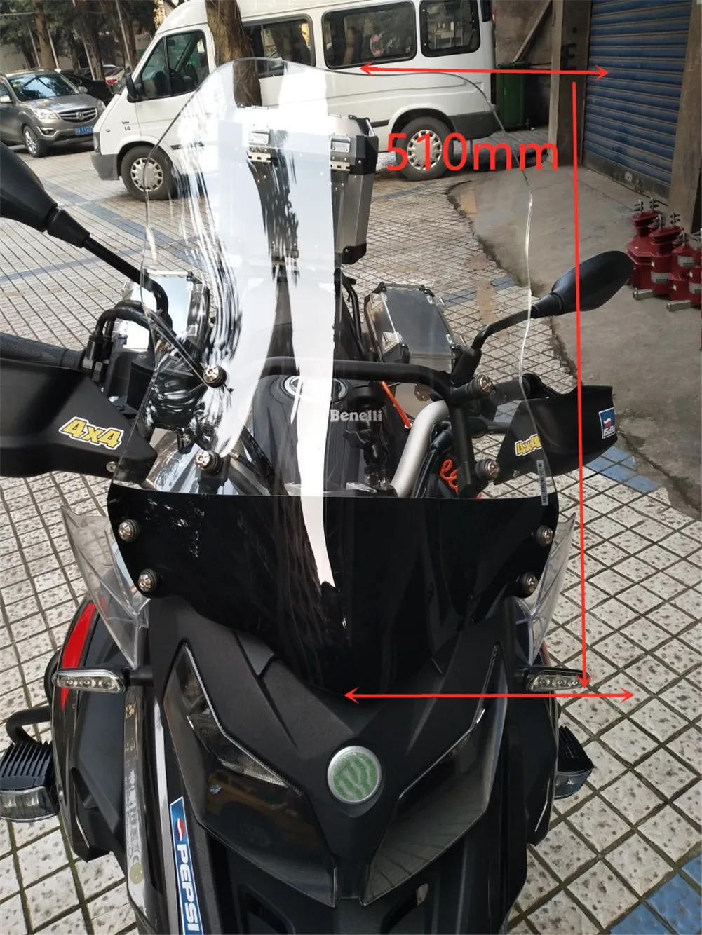 Мотоциклетные ветровые дефлекторы лобовое стекло для Benelli TRK502 TRK 502 - Цвет: Black  510mm