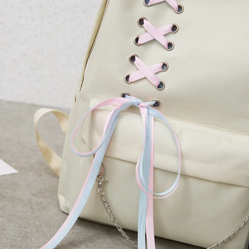 4 шт./компл. лента цепь с буквенным Mochila рюкзак туристические рюкзаки для отдыха школьные рюкзаки для девочек-подростков, школьный рюкзак