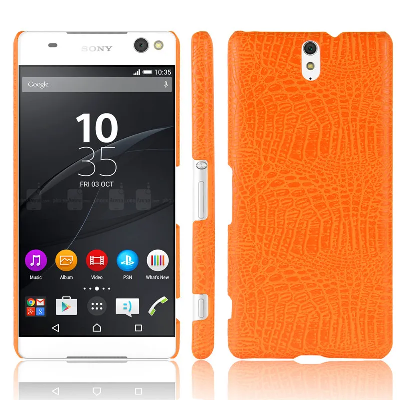 Для Sony C 5 C5 Ультра чехол из крокодиловой кожи Жесткий ПК + искусственная кожа