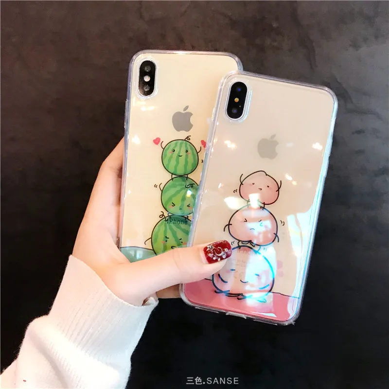 EXTREE свежие фрукты в летние прозрачные синий свет мягкий чехол для iPhone X 8/7/6 Plus