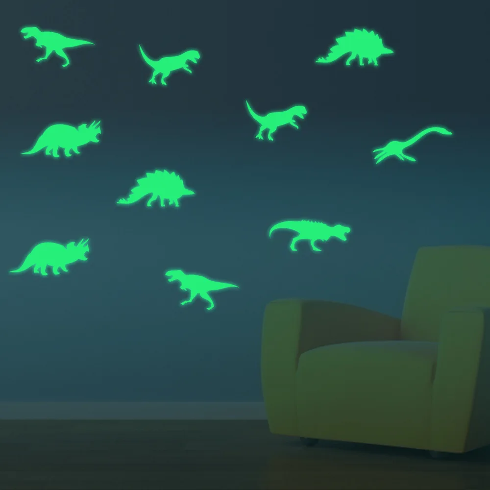 

2016 Hot (1 set/package)Luminous Wall Stickers Dinosaur Decorative Wall Children Home Decoration Originality& Cartoon