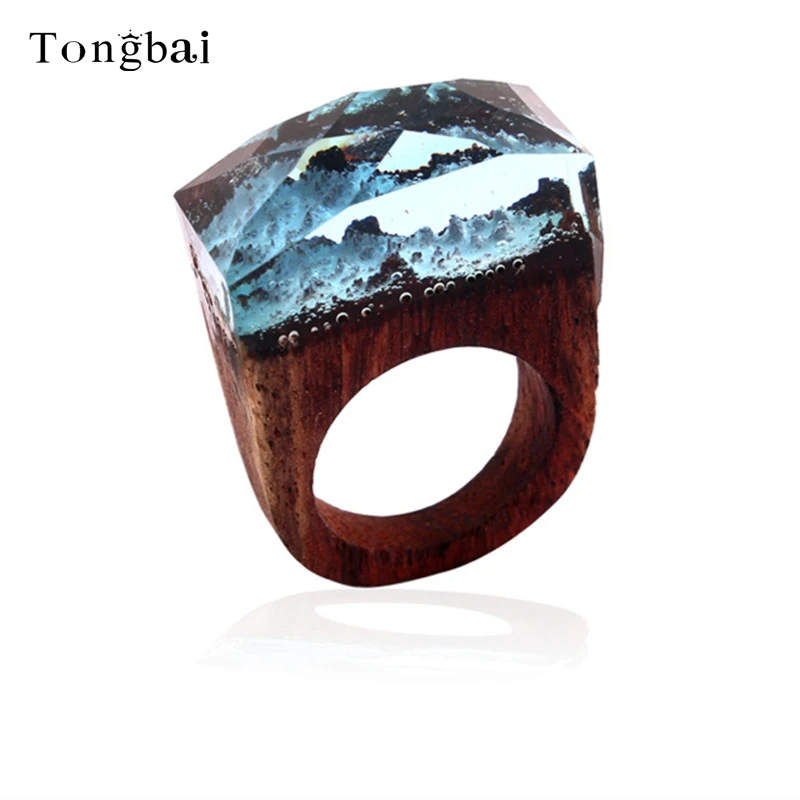 Tongbai оригинальные деревянные кольцо подводный в Смола дерева Кольца