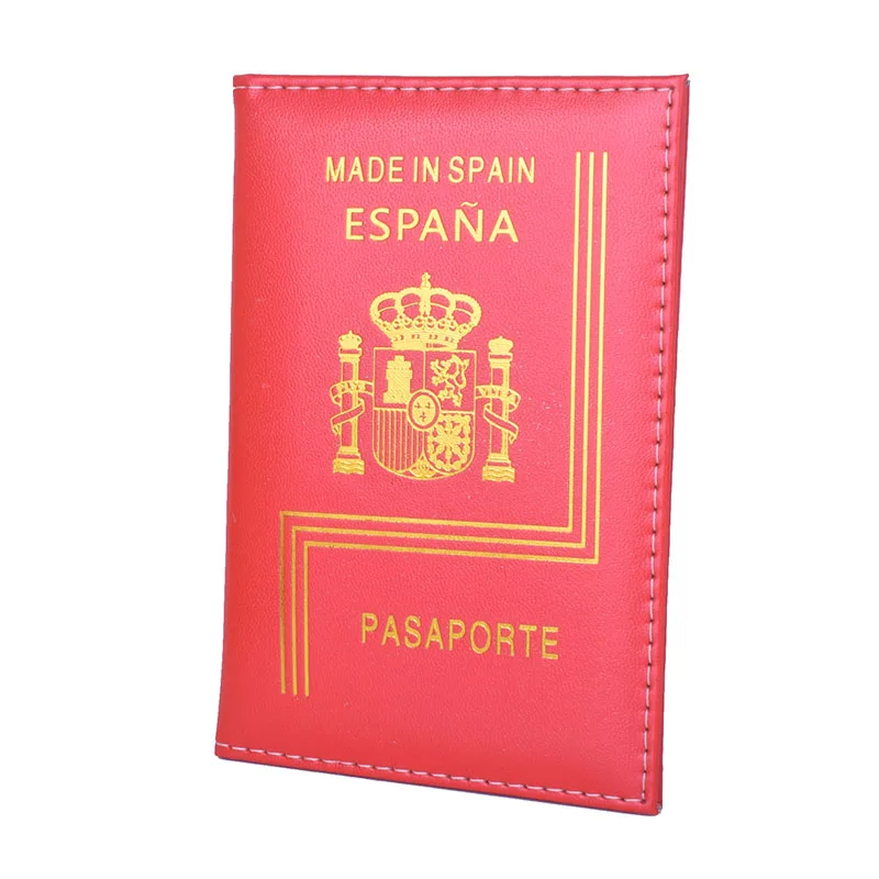 Red Испанская Обложка для паспорта, защитный кошелек Espanol, визитная карточка, испанская Обложка для паспорта, Кожаная Обложка для паспорта, чехол для паспорта - Цвет: Red