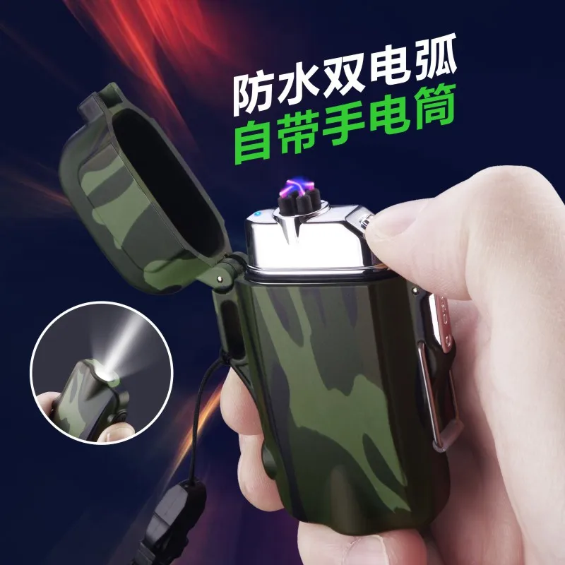 Новая наружная USB Зажигалка Водонепроницаемая перезаряжаемая камуфляжная плазменная зажигалка для кемпинга Спортивная Зажигалка для сигарет