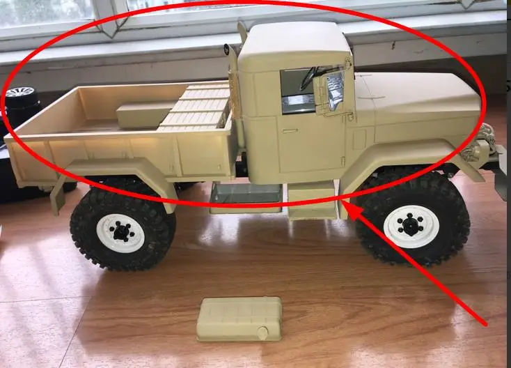 Масштаб 1/10 RC Crawler Mlilitary USA Truck HC поперечная головка W/внутренние детали и каретка