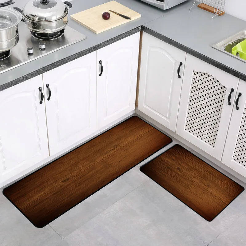 Нескользящий кухонный коврик LOUTASI с текстурой древесины длинный ковер для ванной