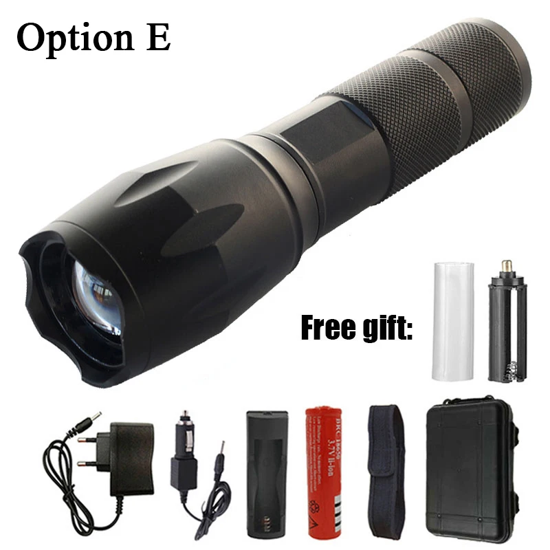 Litwod Z25A100 Cree XM-L2 U3 светодиодный фонарик, лампа 6000лм, алюминиевый водонепроницаемый зум, светодиодный портативный светильник для кемпинга, охоты - Испускаемый цвет: Option E