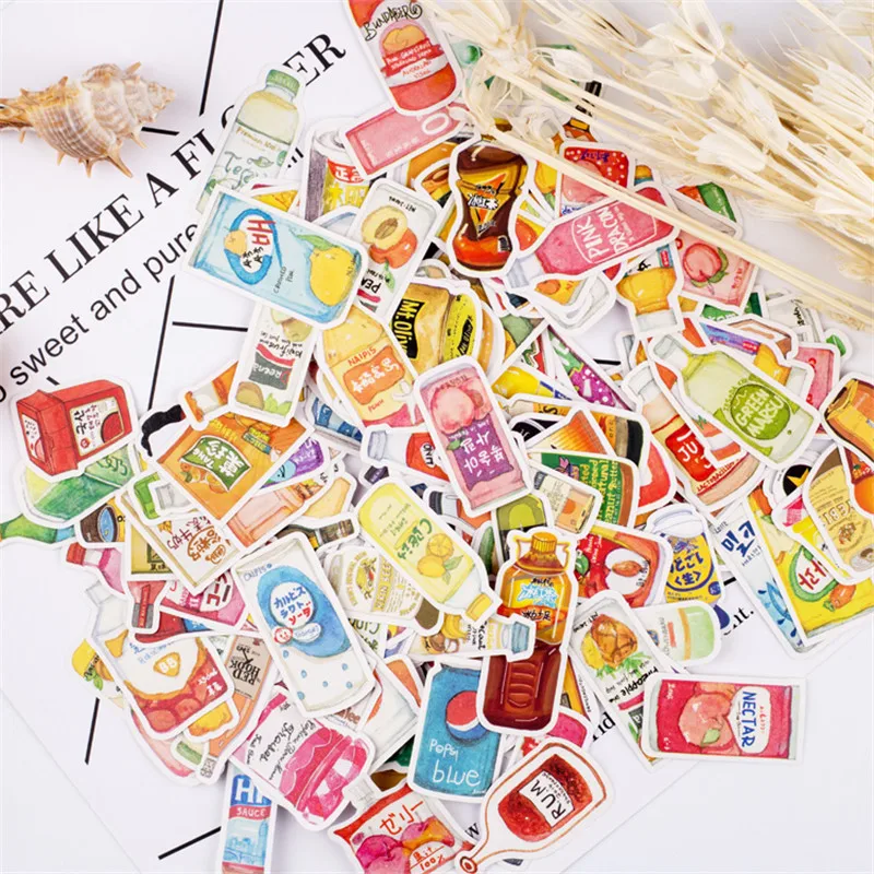 226pcs/packs drinks Stickers scrapbooking planner kids girls notebook cute kawaii beauty DIY handbook sticker decoration | Игрушки и
