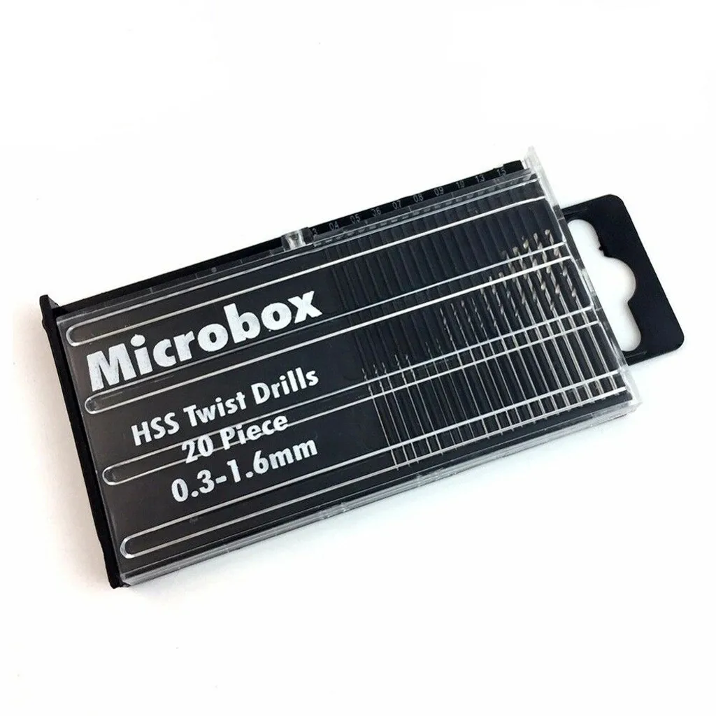 

40^20Pcs Drill Bit Mini Drill Bit Set HSS Micro Set 0.3mm-1.6mm Model Craft With Case Repair Tools Tiny Micro Twist