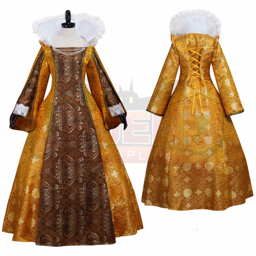 Женское вечернее платье в викторианском стиле золотое средневековое эпоксидное