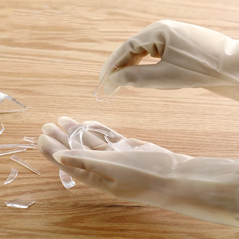 Прозрачные кухонные моющие перчатки для мытья посуды водонепроницаемые