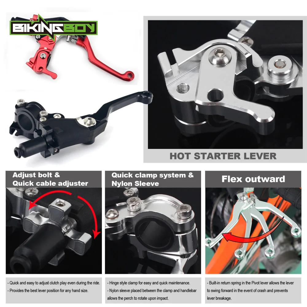 Быстрорегулируемый рычаг сцепления BIKINGBOY для Honda CR 80 85 125 250 500 R E CRF 450 X RX XR 400 600 650