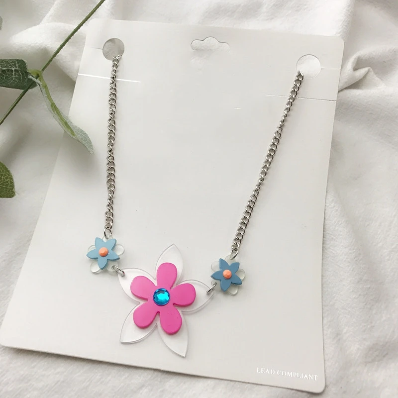 Блестящее цветное цветочное украшение ожерелье-чокер для женщин Горячая