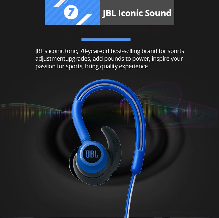 JBL Reflect Contour Bluetooth беспроводные наушники, стерео музыка, защита от пота, IPX5, с микрофоном, внутриканальное управление, наушники-вкладыши, спортивные наушники