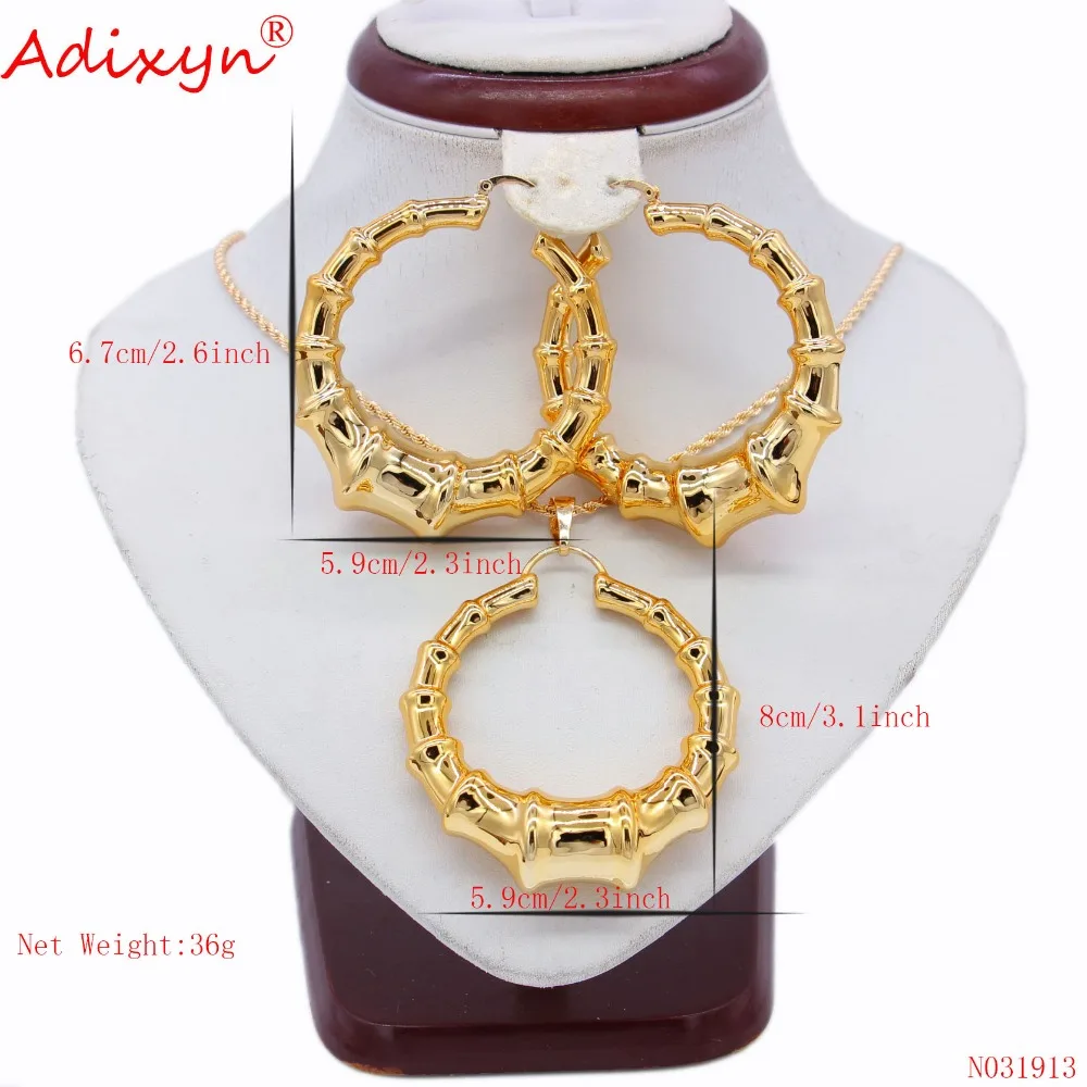 Adixyn большой круг розовое золото цвет серьги/кулон/ожерелье Романтический