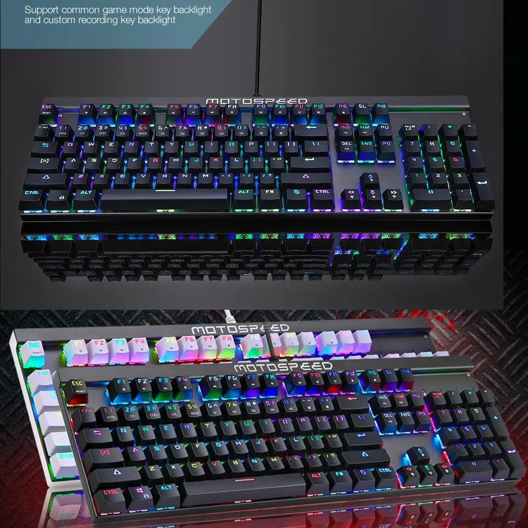 MOTOSPEED CK103 RGB механическая клавиатура игровая полноцветная программируемая 104