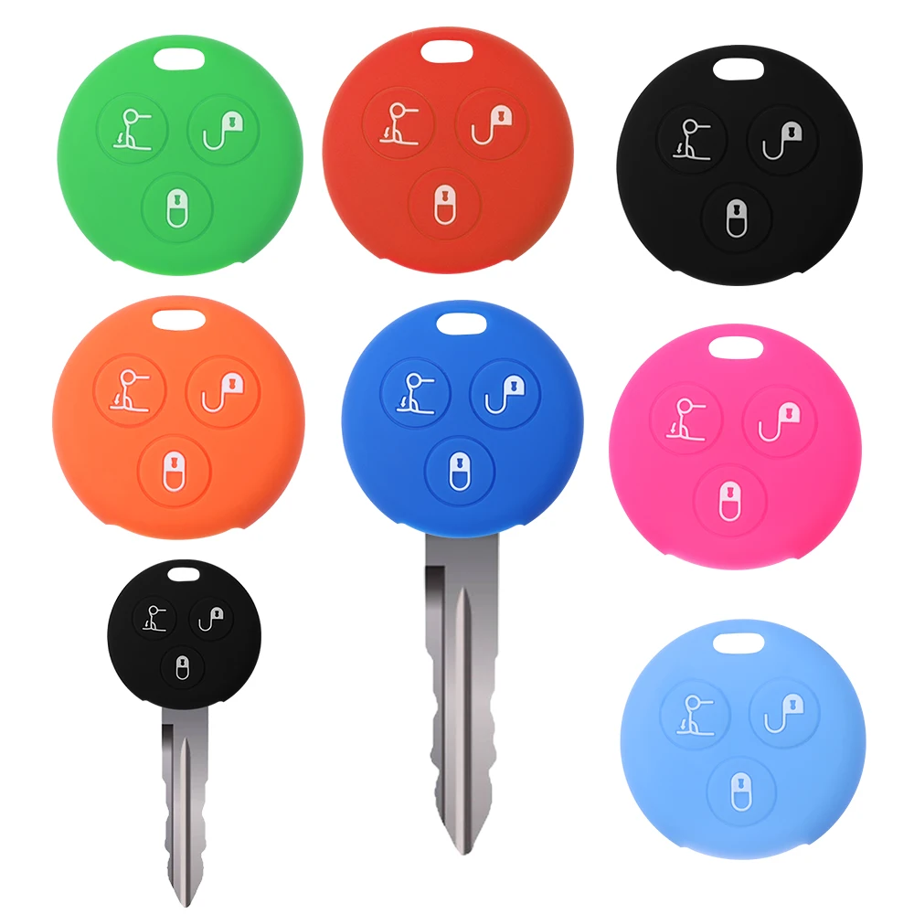 Практичный 3 кнопки силиконовый чехол для ключей от машины защитная крышка
