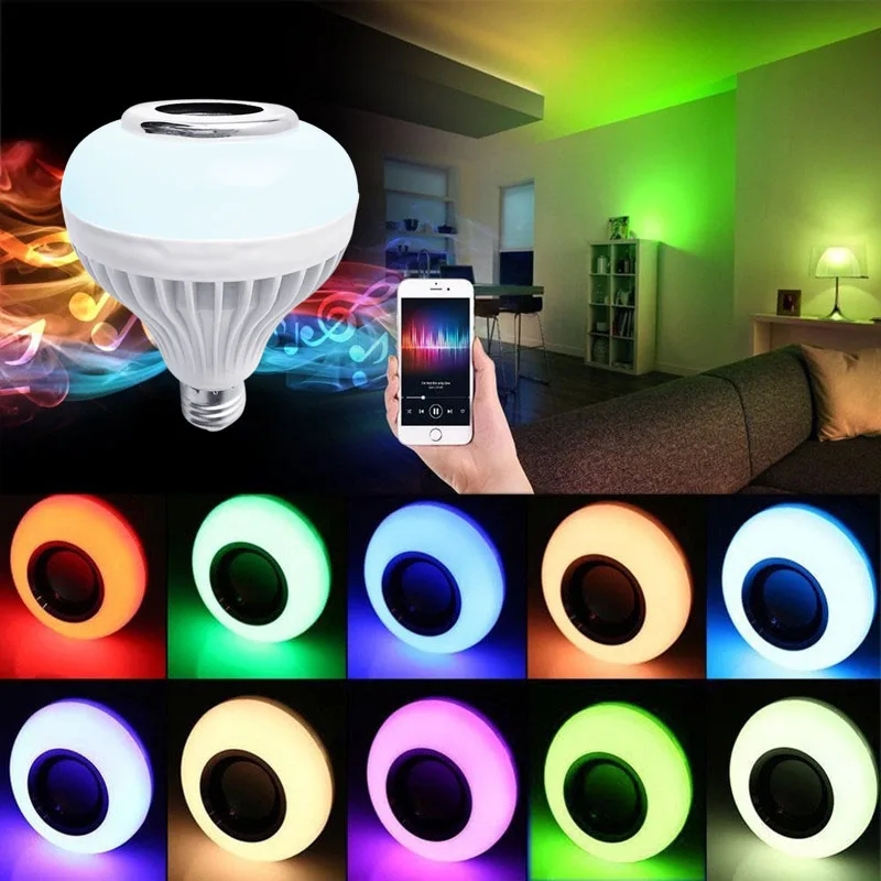 Горячая Смарт LED RGB Беспроводная лампа Bluetooth динамик 12 Вт музыка игра крытый свет